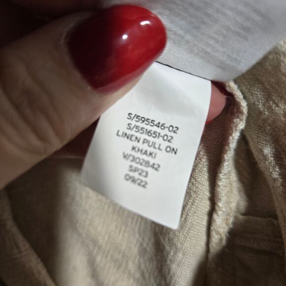 Gap Linen Blend Wide Leg Pullon Pants Drawstring Minimal Beachy Classic Large - Picture 7 of 7